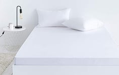 Todocama Protège-Matelas, Coton, Blanc, Cama 80 x 190/200 cm