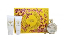 VERSACE EROS POUR FEMME GIFT SET 100ML EDP + 5ML EDP + 100ML B/L + 100ML S/G