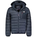 Geographical Norway Belvira Men Veste Coupe Vent Homme Outdoor - Blouson Deperlant Manches Longues Hommes - Manteau Pluie Randonnee Saison Printemps Ete Automne Hiver (Marine L)