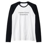 I Speak Fluent Crossword - Minimalistic Crossword Puzzle Raglan Baseball Tee