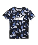 PUMA Ess+ Mid 90s AOP Tee B Mixte, Noir, 176