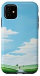 Coque pour iPhone 11 Fille vélo nature paysage extérieur