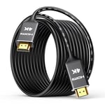 Highwings 4K Long HDMI Cable 15M | in-Wall CL3 Rated HDMI Cable 2.0 | Support HDR10 8/10bit 18Gbps HDCP2.2 ARC | High Speed HD Shielded Cord | Compatible with Laptop, PC, HDTV, Projector