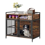 VEVOR Furniture Style Cage pour Chien avec Rangement, 104,1 cm, Meuble pour Chien de Grande Race avec Double Portes, Cage en Bois pour Chien de Grande/Moyenne Taille, Peut Supporter jusqu'à 31,8 kg,