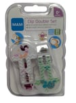 MAM Baby Soother Pacifier Dummy Teat Holder Clip Chain Strap Pink/Green