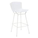 Knoll - Bertoia Plastic Bar Stool, sitthöjd 74,6 cm, Vitt underrede, Vit sits - Barstolar - Harry Bertoia - Vit - Metall/Plast