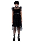 Smiffys Kids Gothic Prom Costume Dress with Mesh Frills, Halloween Child Fancy Dress, Gothic Schoolgirl Dress Up Costumes