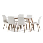 Lot de 7 pièces avec table à manger extensible et 6 chaises rembourrées salon...