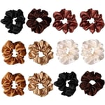 Galaxy 12-pack Scrunchies, Elastiska Satin Scrunchies i Silke för Kvinnor och Flickor - Håraccessoarer