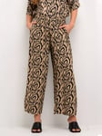 Kaffe Criti Abstract Print Trousers, Sand/Black