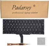 Padarsey Clavier Pour Ordinateur Portable Noir Version Uk Qwerty Compatible Avec Macbook Air A1370 A1465 11" 2011-2015 Md711 Md712 Md223 Md224 Mc968 Mc969 Avec 80 Vis Pce + Tournevis