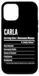 Coque pour iPhone 12/12 Pro Carla Gift, informations nutritionnelles Taille de portion, calories