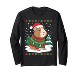 Funny Xmas Sweater Santa Hat Guinea Pig Christmas Long Sleeve T-Shirt