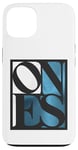 Coque pour iPhone 13 Bleu One Of Them Ones Couleur bleue Graphique blanc