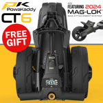 POWAKADDY 2024 CT6 BLACK EXTENDED LITHIUM ELECTRIC TROLLEY +FREE UMBRELLA HOLDER