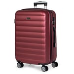 ITACA - Rigid Suitcase Medium Size - ABS Medium Suitcase 65cm Hard Shell Suitcase - Lightweight 20kg Suitcase with Combination Lock - Lightweight and Resistant Travel, Burgundy