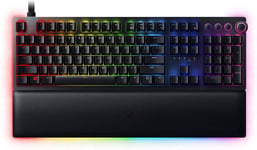 Huntsman V2 (Switches Analog) - Clavier Gamer Optique pratiquement sans Latence (Switches Optiques Analogiques, Touches en PBT Doubleshot, Câble USB-C Détachable) Clavier US | Noir