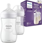 Philips Avent Natural Response Baby Bottle 1+ Months 2 x 260ml (Model SCY903/02)