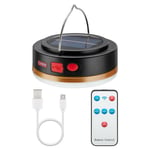 Goobay - Lampe de Camping Solaire à led avec Télécommande ir - avec 6 modes d'éclairage, panneau solaire, batterie Li-ion 18650 (3,7 v, 2000 mAh),