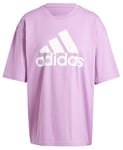 adidas Women's Essentials Big Logo Boyfriend Tee, preloved Purple, XS