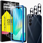 Milomdoi 3 Pack Tempered Glass for Samsung Galaxy A16 5G Screen Protector with 3 Pack Camera Lens Protector Accessories, Case Friendly, Mounting Frame