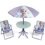 Set de jardin avec 1 table et 2 chaises et parasol DISNEY-La Reine des Neiges II