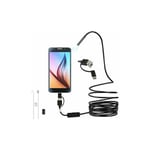 Endoscope Usb 3 En 1 Ultra-Mince 5.5Mm Endoscope Caméra D'Inspection Hd Avec 6 Led Réglables Ip67 Cable Serpent Étanche Compatible Avec Android