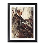 Giovanni Boldini The Pianist By Giovanni Boldini Classic Painting Framed Wall Art Print, Ready to Hang Picture for Living Room Bedroom Home Office Décor, Black A2 (64 x 46 cm)