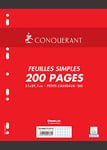 Conquérant Feuilles simples perforées A4 90 g 200 pages petits carreaux 5 x 5