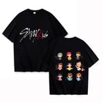 K-POP Stray Kids T-shirt för män och kvinnor, tryckt i högkvalitativt bomull, kortärmad t-shirt, oversized t-shirt, toppar, kläder 1 L