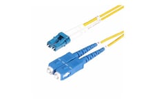 StarTech.com 25m (82ft) LC to SC (UPC) OS2 Single Mode Duplex Fiber Optic Cable, 9/125µm, Laser Optimized, 10G, Bend Insensitive, Low Insertion Loss - LSZH Fiber Patch Cord (SMLCSC-OS2-25M) - patchkabel - 25 m. - gul