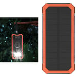 Solar Power Bank Orange 30000mAh 10W Wireless Charge PD Fast Charging SOS