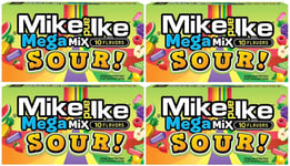 4x Mike & Ike Mega Mix Sour 10 Flavors Gluten And Fat Free Chewy Candy 120g