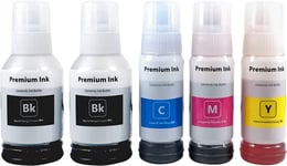 Non-OEM Ink for Epson EcoTank ET-2756 Inkjet Printer refill 102 Bottle x 5