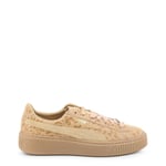 Puma Basket Platform Leopard Womens Trainers Lace Up Shoe 365982 01 B101B - Brown material_Leather - Size UK 6