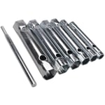 6 Pc 8 -19Mm Métrique Tubulaire Clé à Boîte Set Tube Bar Bougie D'Allumage Clé à Molette En Acier à Double Fin Pour Automobile Réparation de L'Aplomb