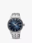 Seiko SRPB41J1 Men's Presage Automatic Date Bracelet Strap Watch, Silver/Blue