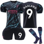 2023/24 Manchester City tredje tröja #9 Haaland fotbollströja kit Z S(160-170CM)