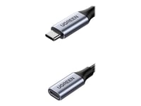 Ugreen - Usb-Forlengelseskabel - 24 Pin Usb-C (Hann) Til 24 Pin Usb-C (Hunn) - Usb 3.1 Gen 2 / Thunderbolt 3 - 20 V - 5 A - 1 M - 4K-Støtte, Usb Power Delivery (5 A, 100 W), Støtte For Power Delivery 2,0