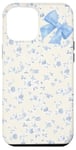 iPhone 12 Pro Max Blue Floral Aesthetic Bow Rabbit Coquette Soft Girly Case