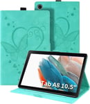 Coque Pour Samsung Galaxy Tab A8 (10.5 Pouces,2021) Housse Papillon Modèle De Cuir Pu Avec Fonction Support Étui De Protection Tablette Pour Samsung Galaxy Tab A8 Sm-X205/Sm-X200 (Vert)