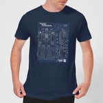 Transformers Optimus Prime Schematic Men's T-Shirt - Navy - XL