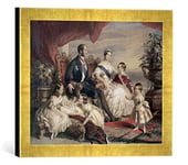 'Encadré Image de Franz Xavier après hiver Support "Queen Victoria (1819–1901) and Prince Albert (1819–61) with Five of the Their Children Impression d'art dans le cadre de haute qualité Photos fait main, 40 x 30 cm, Doré, 1846, Raya