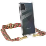 Phone Strap For Samsung Galaxy A51 Boho Cord Cover With Band Wide Orange / Green