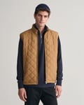 Gant Mens Quilted Windcheater Vest - Brown - Size X-Large