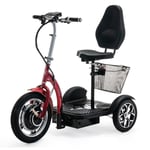 Folding 3 Wheel Electric Mobility Scooter Tricycle Trike Red VELECO ZT16