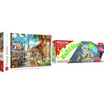 Bundle Trefl - Puzzle 1000 Pièces, Rue de Paris + Velcro Solide Tapis de Puzzle, 500-1500