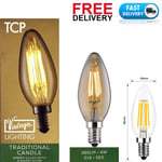 Vintage Traditional Candle Filament LED Edison Bulb  E14, 4w, 380LM,SES