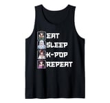 Eat Sleep K-Pop Repeat Anime Girl Korean Music Kpop Merch Tank Top