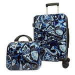 World Traveler Seasons Hardside 2 Piece Cabin Luggage Set, Paisley Pattern., One Size, Seasons Hardside 2 Piece Carry-on Set